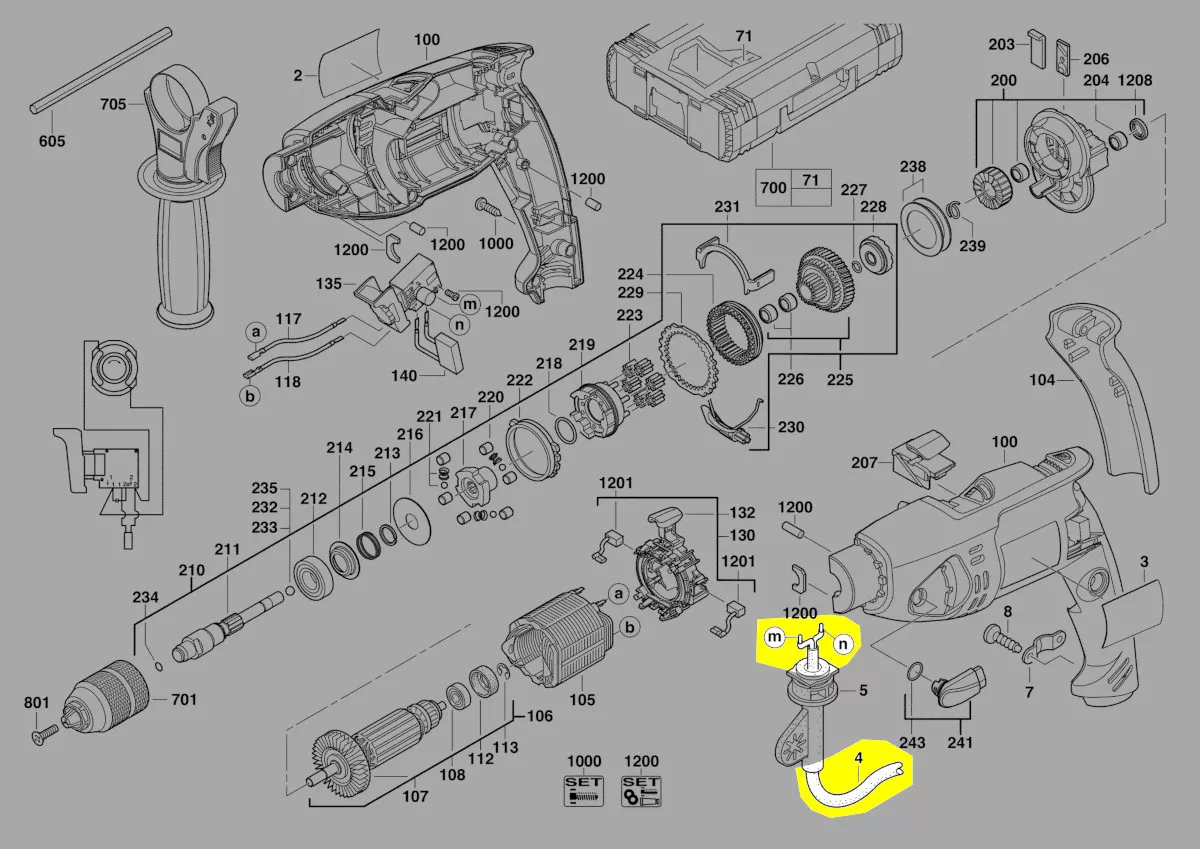 Câble d\'alimentation réf. 4931622896 AEG
